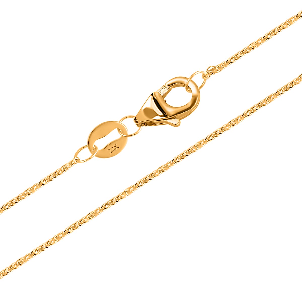 22K Yellow Gold Spiga Chain Necklace 22 Inches 2 Grams image number 3