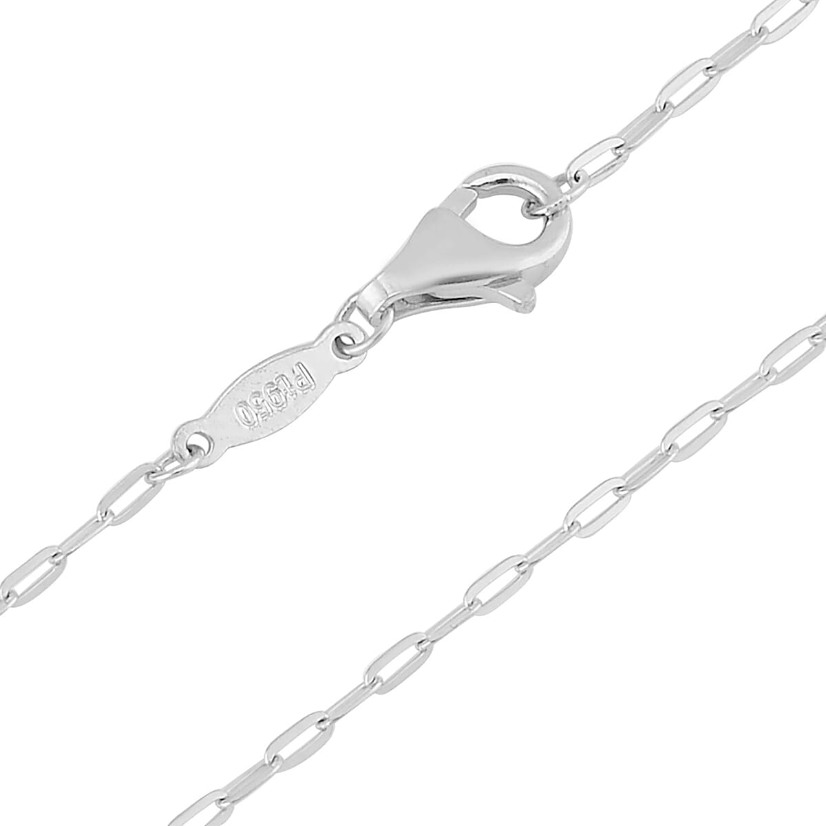950 Platinum Flat Paper Clip Men's Chain Necklace 22 Inches 2.65 Grams image number 3