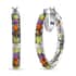 Karis Multi Gemstone Inside Out Hoop Earrings in Platinum Bond 18.50 ctw image number 0