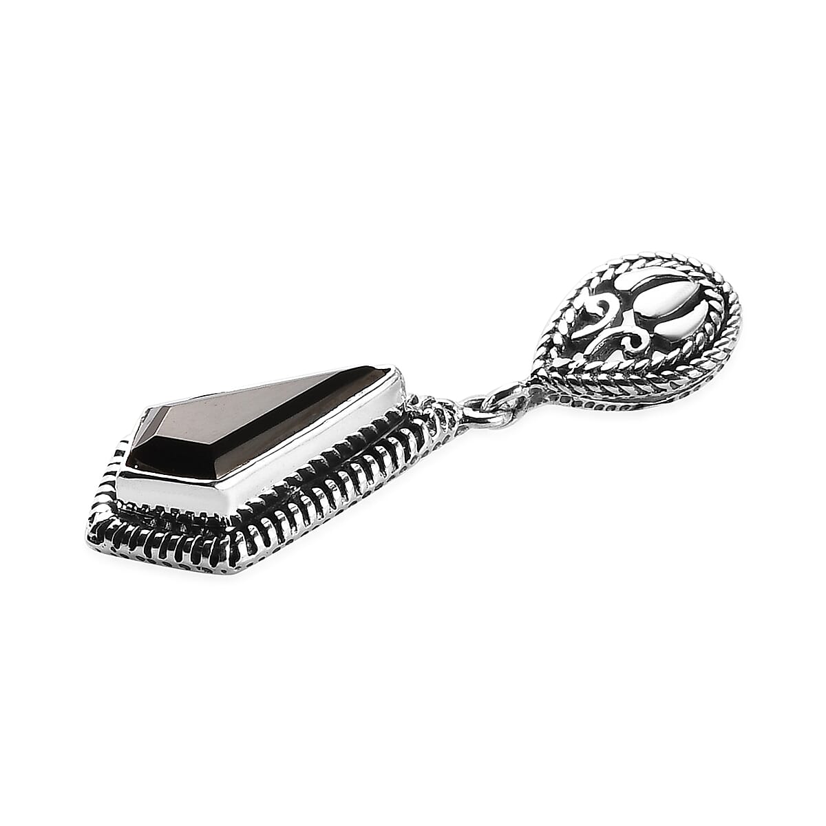 Elite Shungite Pendant in Sterling Silver 1.40 ctw image number 3