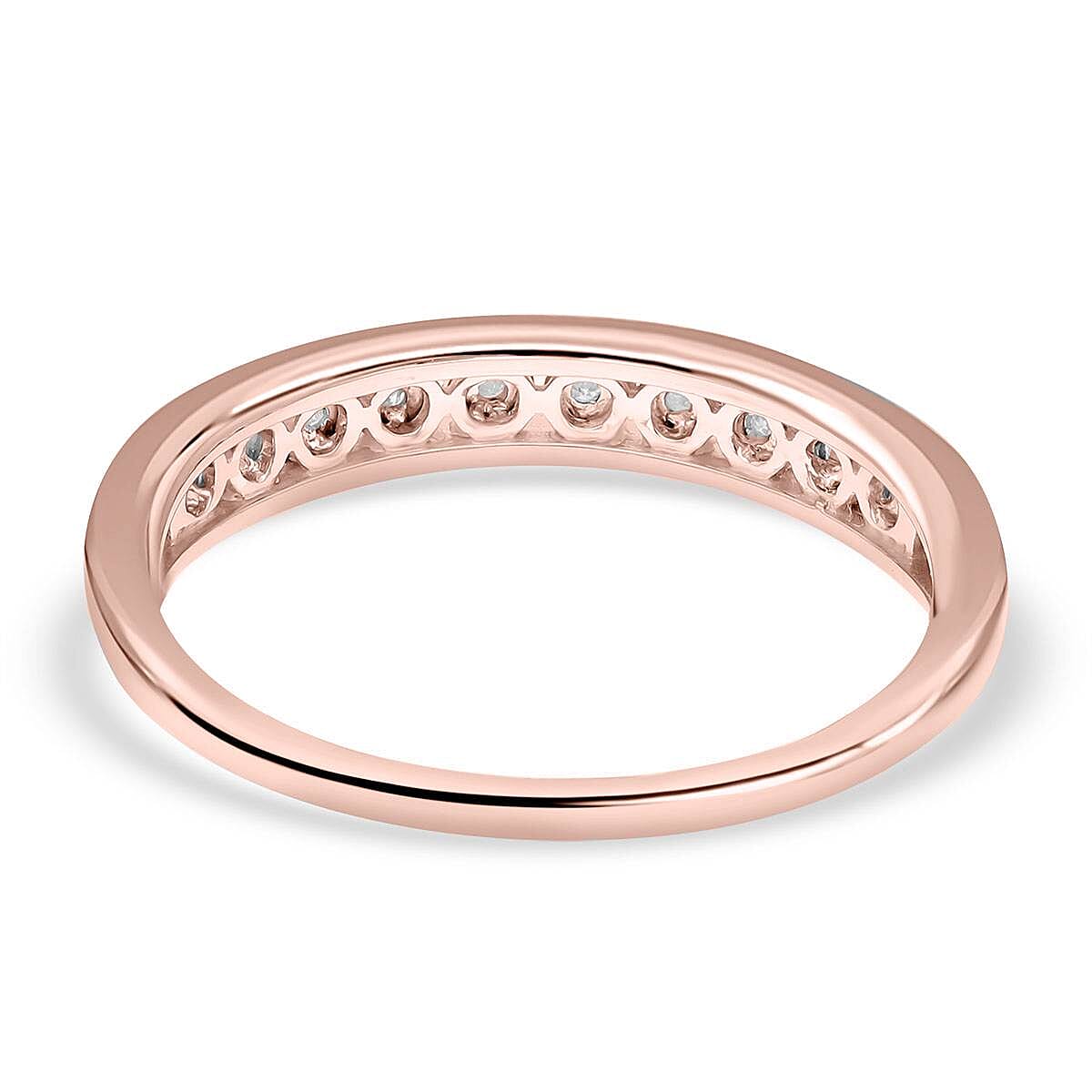 Diamond 0.10 ctw Ring in Vermeil Rose Gold Over Sterling Silver (Size 10.0)