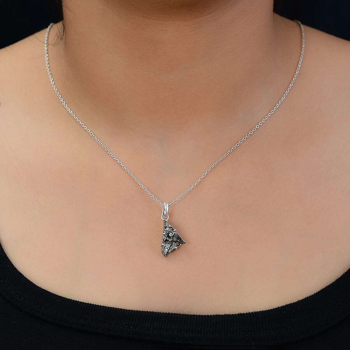 Marvelous Meteorite Pendant in Sterling Silver image number 2
