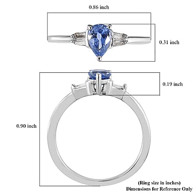 Ceylon Blue Sapphire and Diamond 1.00 ctw Ring in Platinum Over Sterling Silver (Size 10.0)