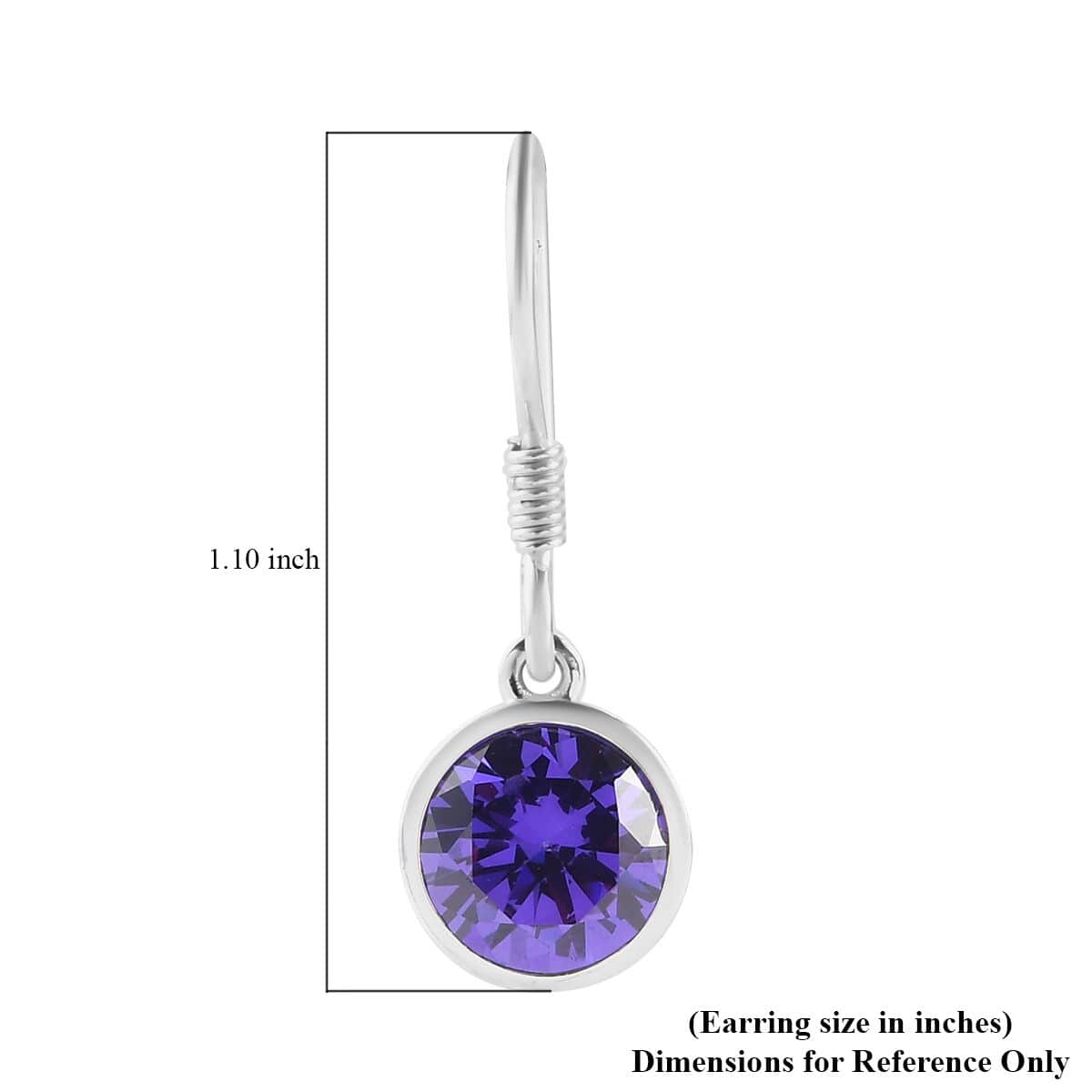 Simulated Purple Diamond Dangle Earrings in Sterling Silver 6.25 ctw image number 4