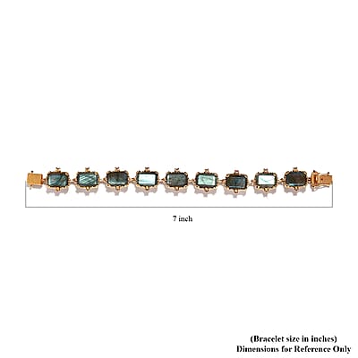 AAA Malagasy Labradorite and Orissa Rhodolite Garnet Bracelet in Vermeil YG Over Sterling Silver (6.50 In) 37.75 ctw