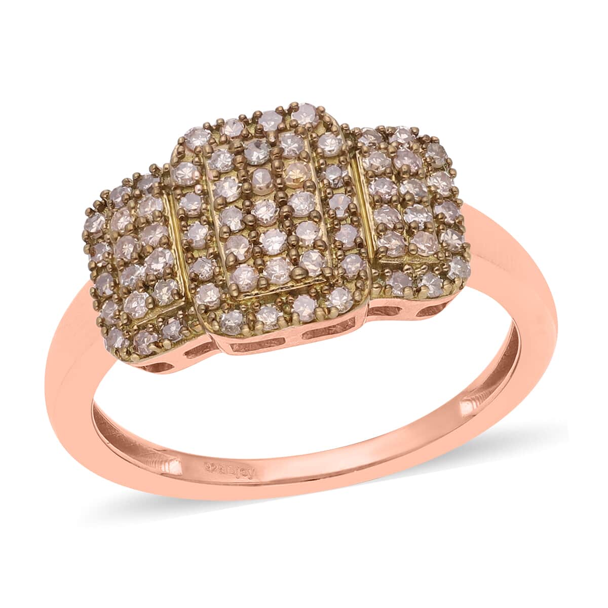 Natural Champagne Diamond Ring in Vermeil Rose Gold Over Sterling Silver 0.50 ctw image number 0