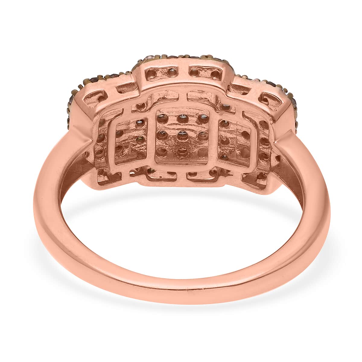 Natural Champagne Diamond Ring in Vermeil Rose Gold Over Sterling Silver 0.50 ctw image number 4