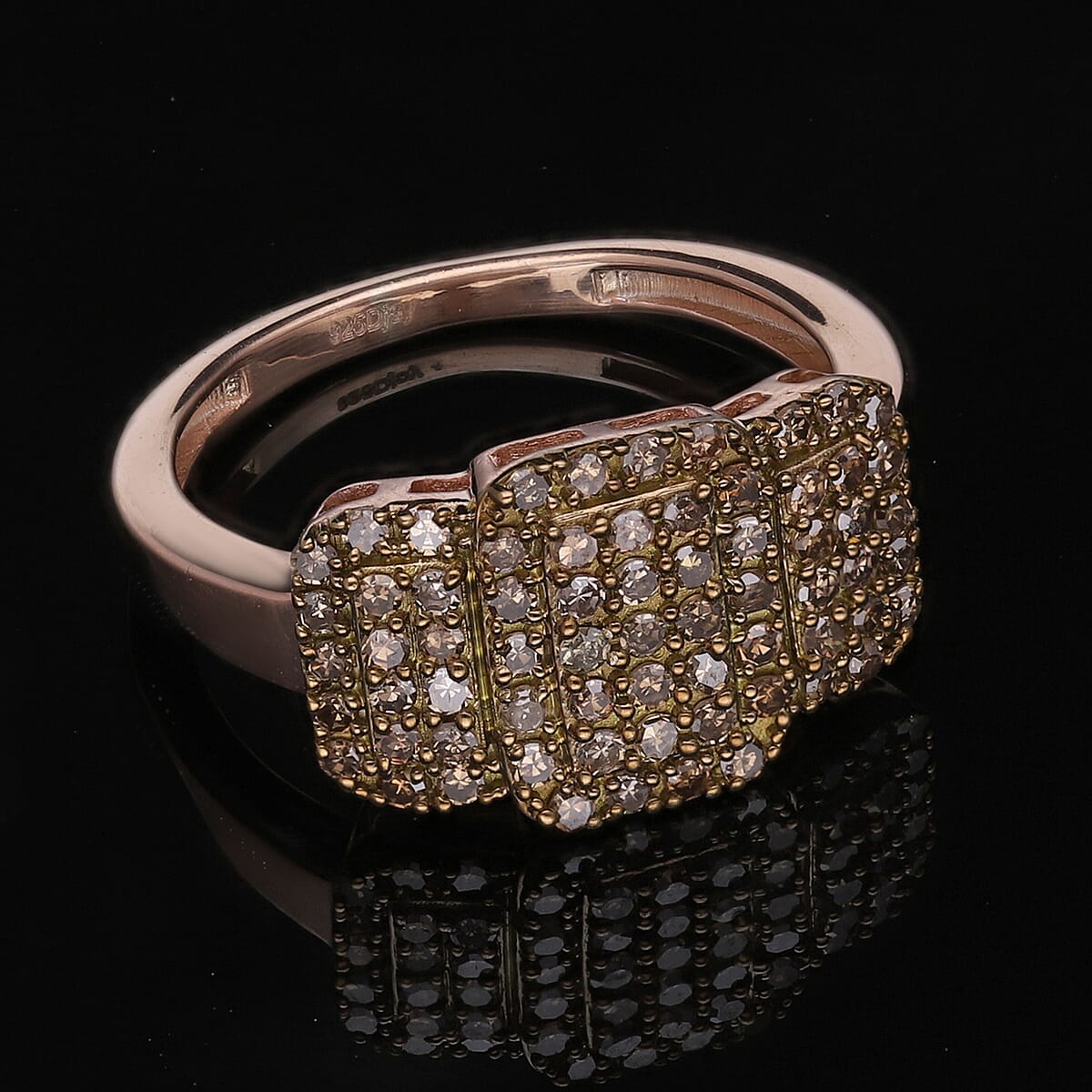 Natural Champagne Diamond Ring in Vermeil Rose Gold Over Sterling Silver (Size 6.0) 0.50 ctw image number 1