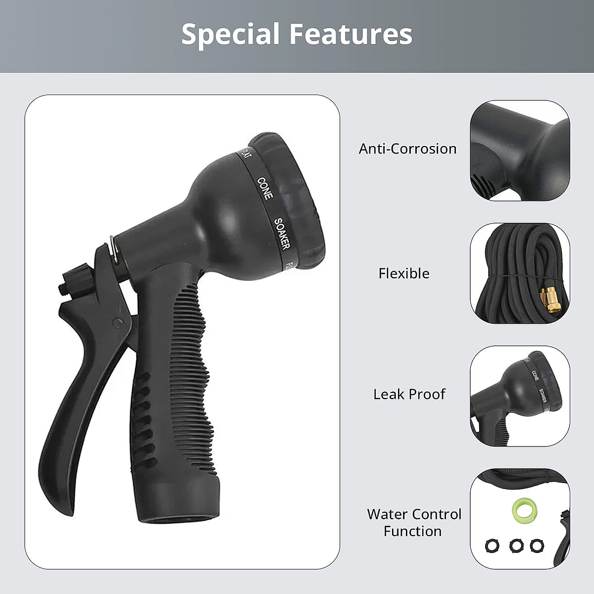 100 Ft Garden Hose with Nozzle image number 1