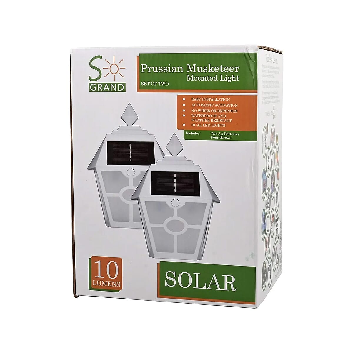 So Grand Set of Mounted Solar Lights -White image number 6
