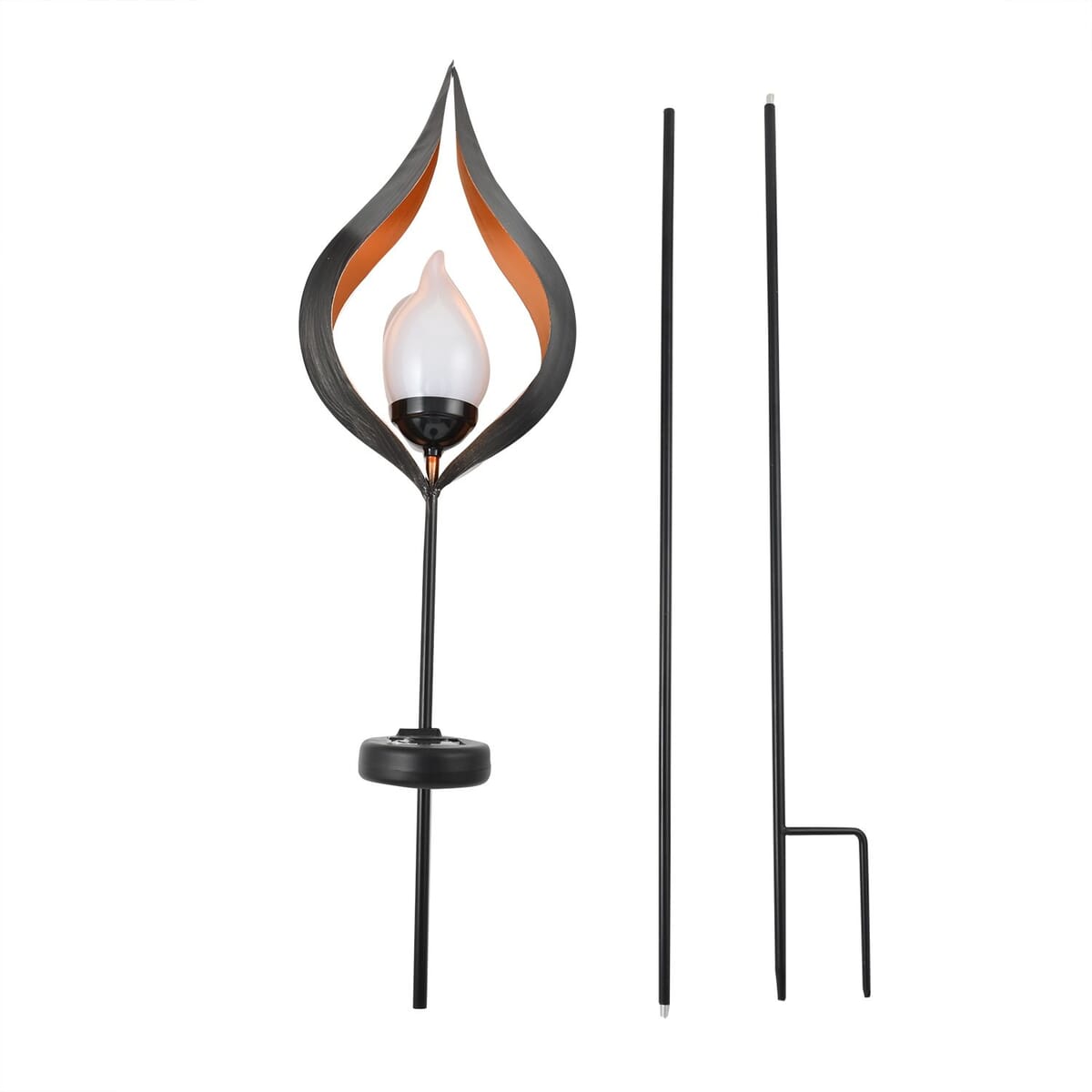 Original Treasure Set of 2 Flickering Flame Solar Torches â€“ Dew Drop image number 4