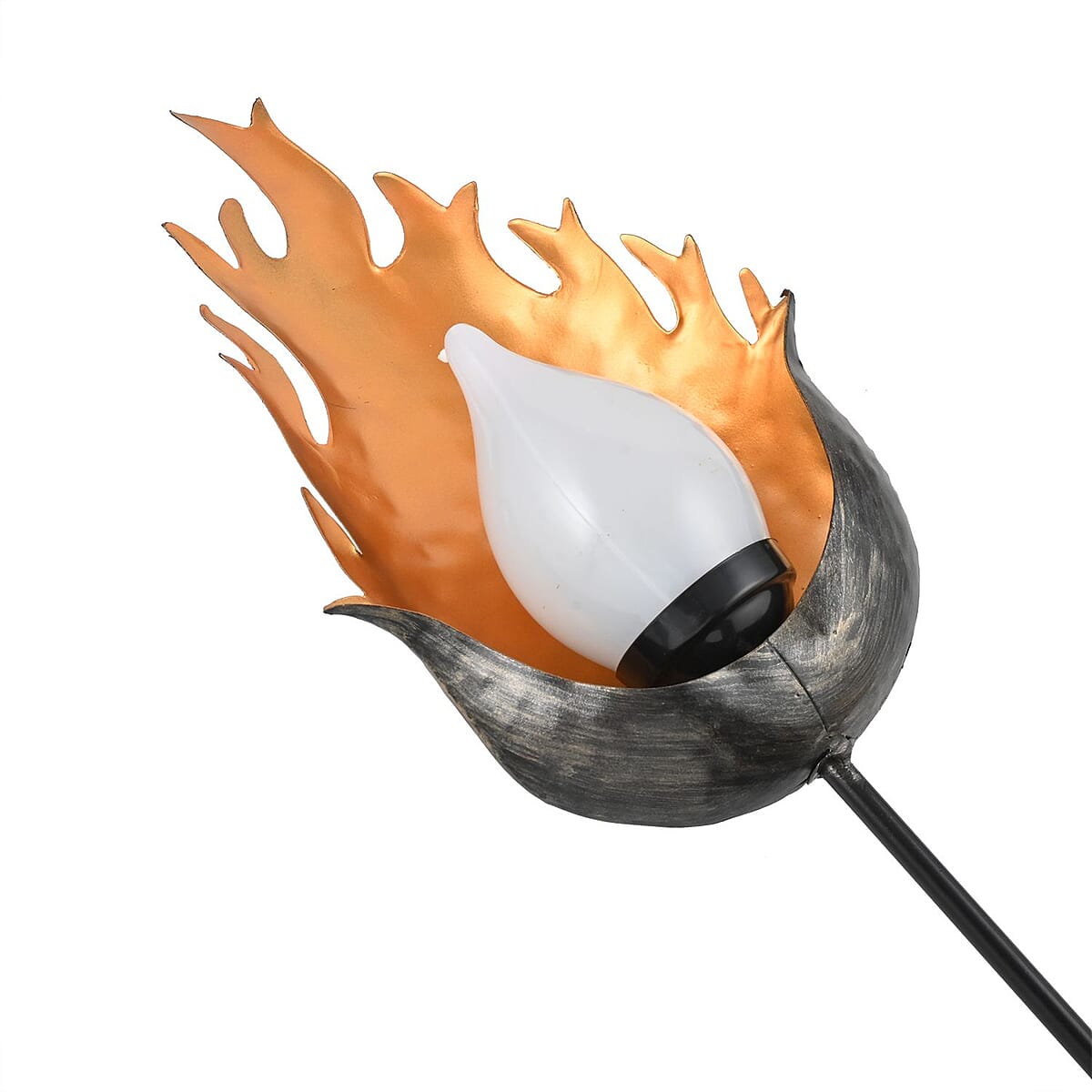 Original Treasure Set of 2 Flickering Flame Solar Torches - Adjustable Height up to 70 Inches- Fuego , Solar Lamp , Outdoor Lamp Lights , Solar Garden Lights image number 2