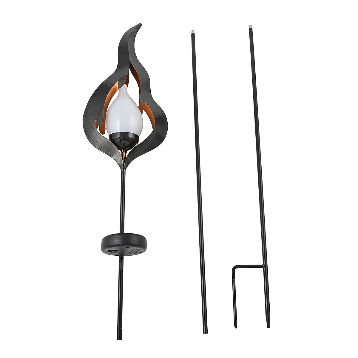 Original Treasure Set of 2 Flickering Flame Solar Torches - Adjustable Height up to 70 &ndash; Fire , Solar Lamp , Outdoor Lamp Lights , Solar Garden Lights image number 1