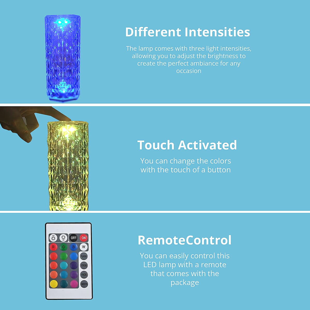 Wishicious Rose Crystal 3D Color Changing LED Lamp image number 4