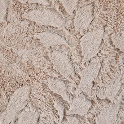 Passage Beige Leaf Pattern Faux Fur Poncho - One Size Fits Most
