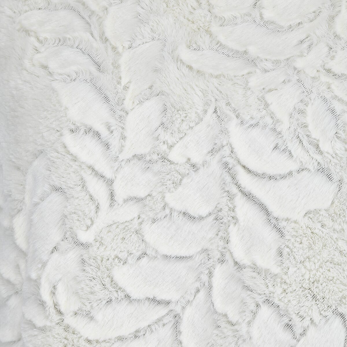 Passage White Leaf Pattern Faux Fur Poncho - One Size Fits Most image number 4