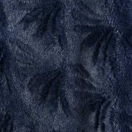 Passage Navy Floral Pattern Faux Fur Poncho image number 4