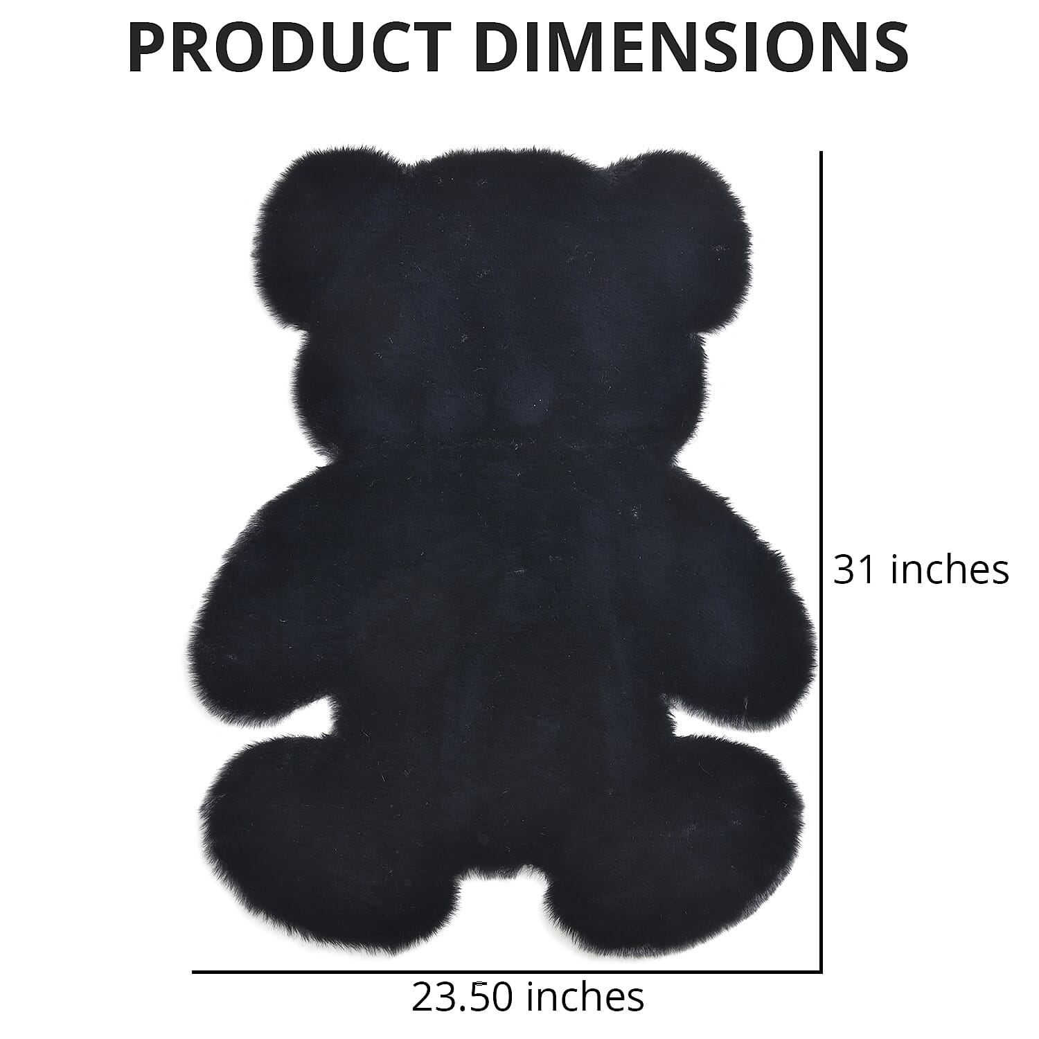 Homesmart Black Bear Shape Rug