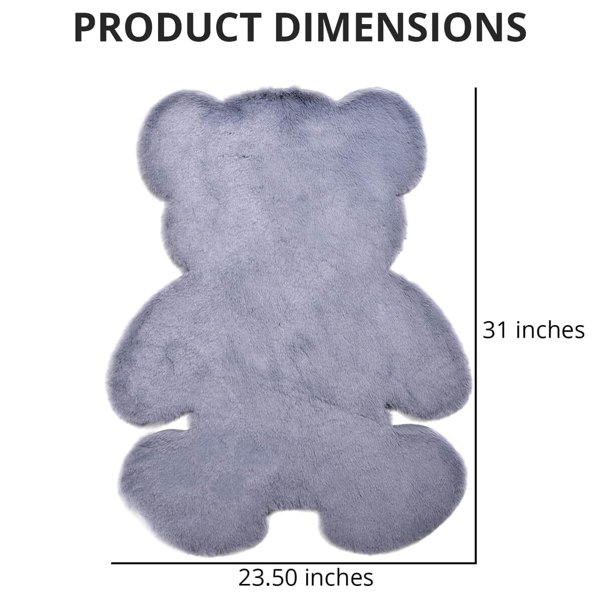 HOMESMART Black Bear Shape Rug (23.5"x31") image number 2