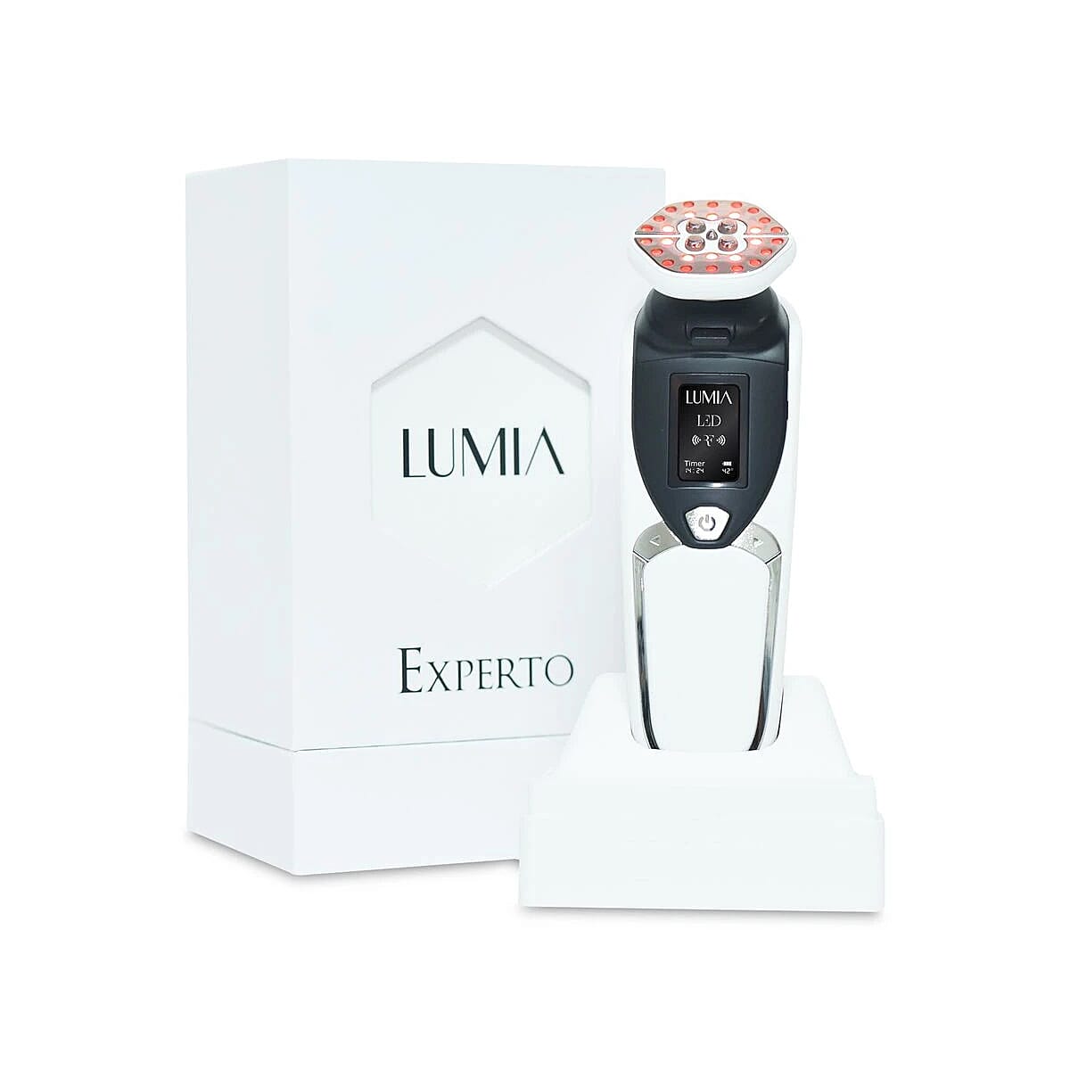 Lumia Experto Beauty Device with RF, LED, and Infrared Technology in White with Free RF Gel image number 4
