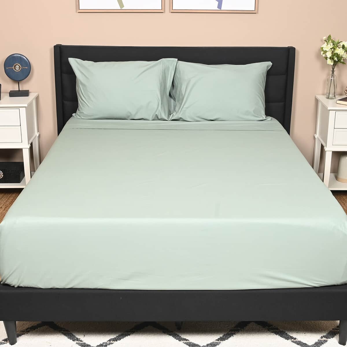 MASTER SUITE Green Sea 500TC 100% Cotton Sheet Set -Queen image number 0