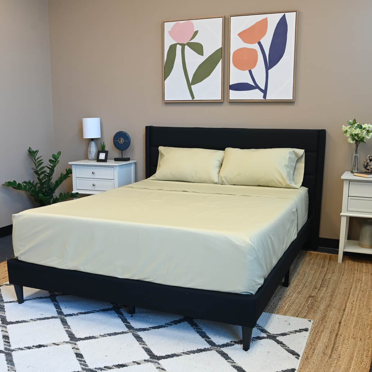 Master Suite Mustard 500TC 100% Cotton Sheet Set -Queen | Bedsheet Set | Bed Cover Set | Bedding Set | Bedspread image number 0