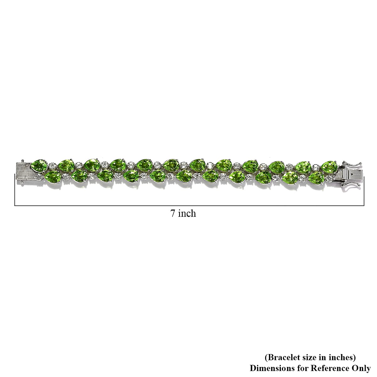 Chartreuse Quartz (Triplet) and White Zircon Bracelet in Platinum Over Sterling Silver (6.50 In) 40.00 ctw image number 4