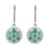 AAA Kagem Emerald and White Zircon Earrings in Rhodium Over Sterling Silver 1.90 ctw image number 0