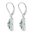 AAA Kagem Emerald and White Zircon Earrings in Rhodium Over Sterling Silver 1.90 ctw image number 3
