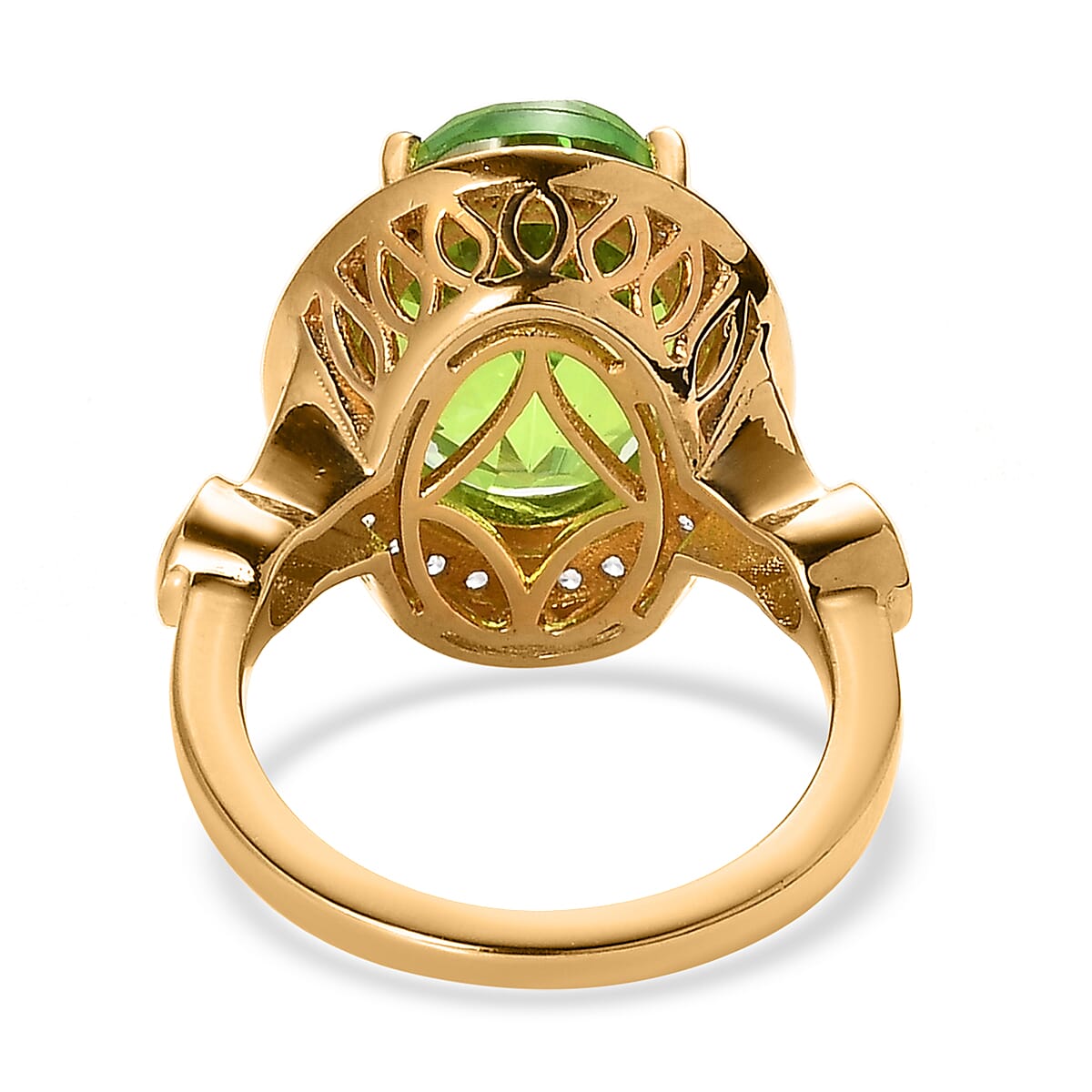 Chartreuse Quartz (Triplet) and Multi Gemstone Ring in Vermeil Yellow Gold Over Sterling Silver (Size 8.0) 7.00 ctw image number 4