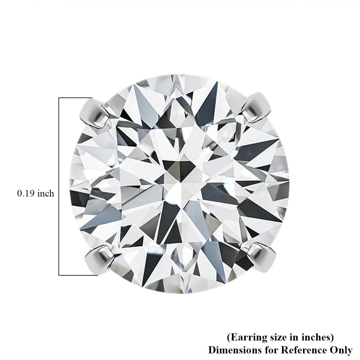 Simulated Diamond Stud Earrings in Rhodium Over Sterling Silver image number 3