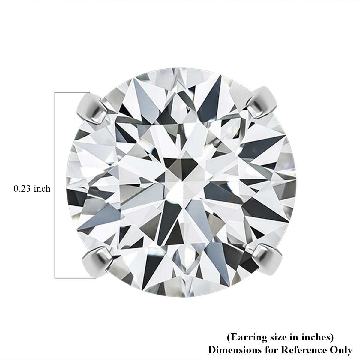 Simulated Diamond Stud Earrings in Rhodium Over Sterling Silver image number 4