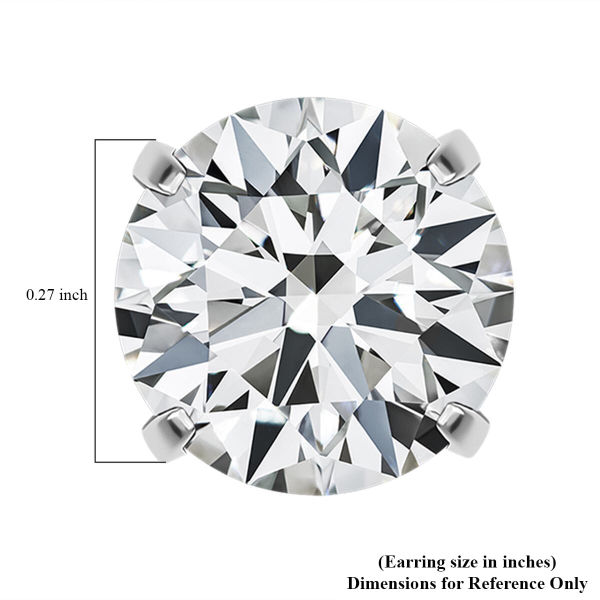 Simulated Diamond Stud Earrings in Rhodium Over Sterling Silver image number 7