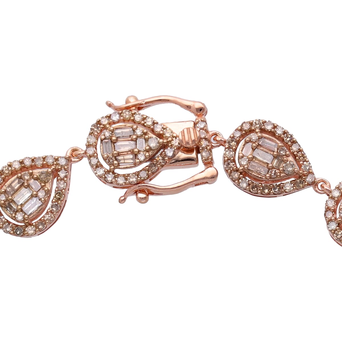Natural Champagne Diamond Bracelet in Vermeil Rose Gold Over Sterling Silve (7.50 In) 4.00 ctw (Del. 7-10 Days) image number 3