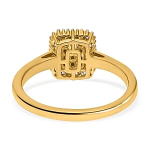 White Diamond 0.34 ctw Ring in Vermeil YG Over Sterling Silver (Size 9)