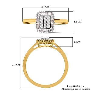 White Diamond 0.34 ctw Ring in Vermeil YG Over Sterling Silver (Size 9)