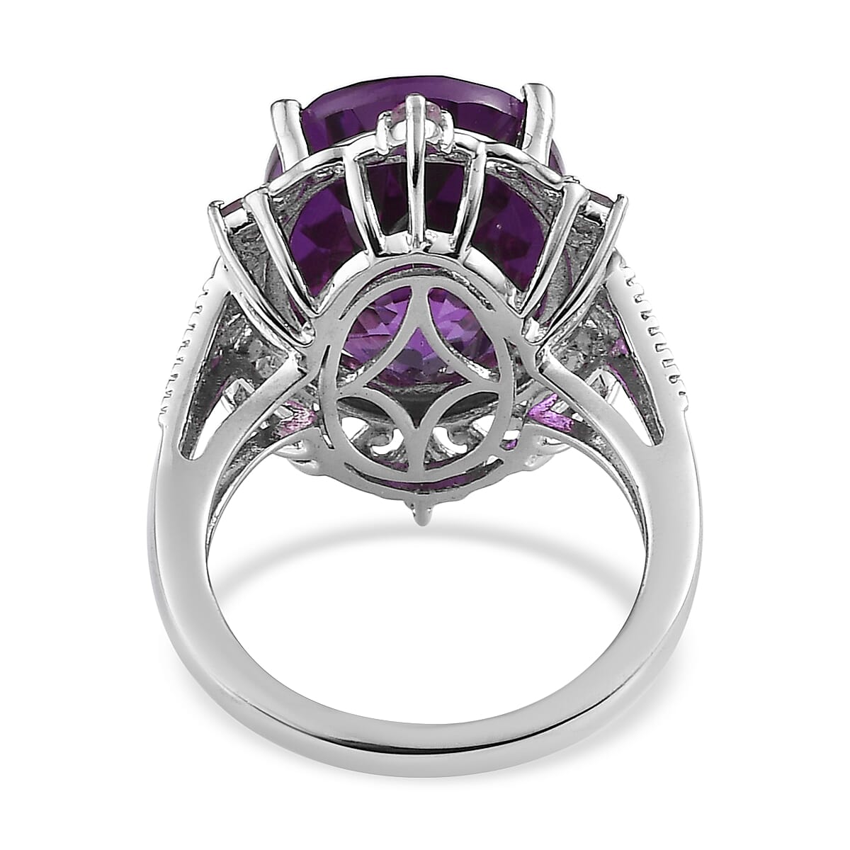 Lab Grown Color Change Sapphire and Niassa Ruby (FF) Ring in Vermeil Yellow Gold and Platinum Over Sterling Silver (Size 10.0) 15.15 ctw