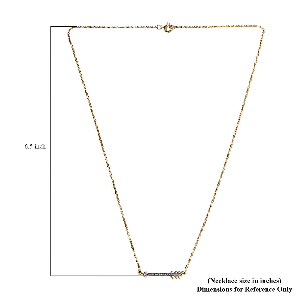 Luxoro 14K Yellow Gold G-H I2 White Diamond Arrow Necklace 18 Inches 0.15 ctw image number 5