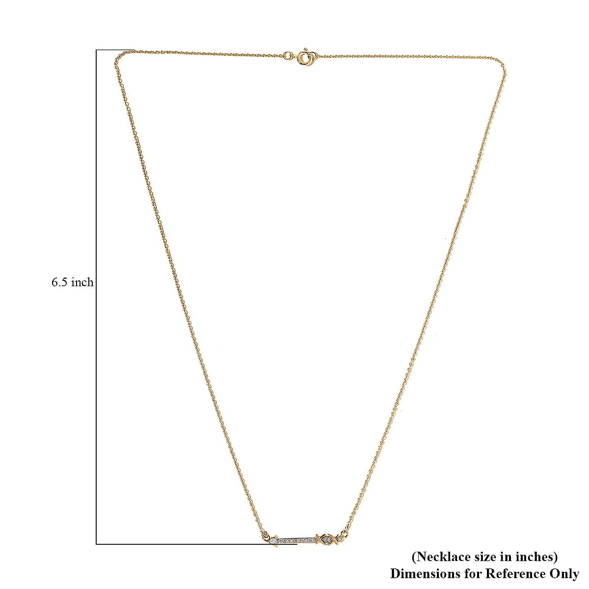 Luxoro 14K Yellow Gold G-H I2 White Diamond Arrow Necklace 18 Inches 0.09 ctw image number 5