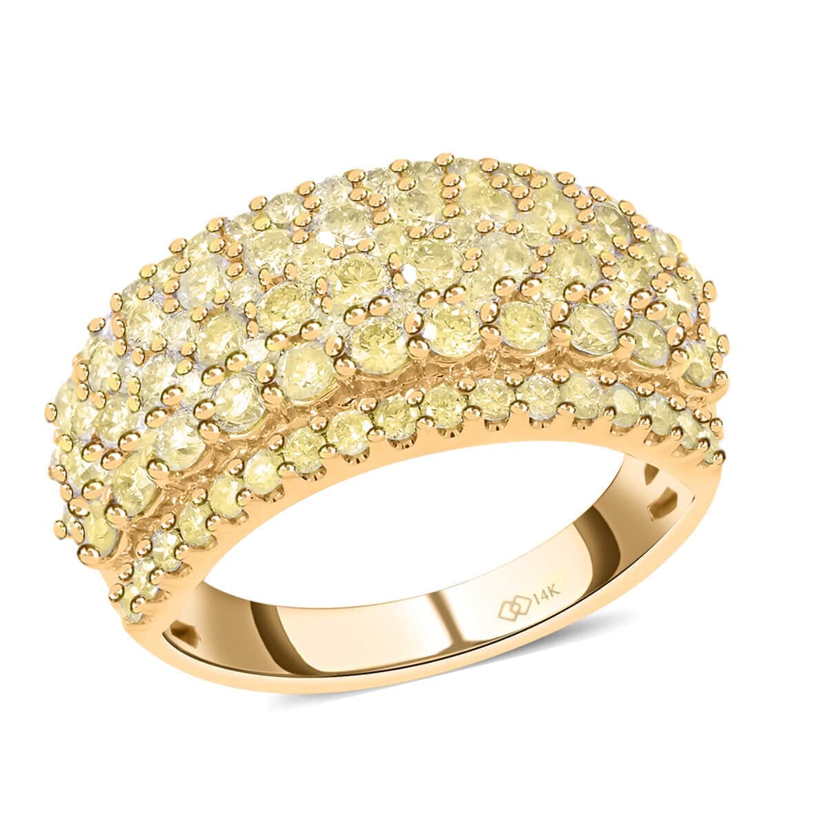 NY Closeout 14K Yellow Gold Natural Yellow Diamond Ring (Size 7.0) 4.80 Grams 1.75 ctw image number 0