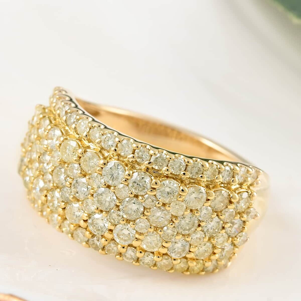 NY Closeout 14K Yellow Gold Natural Yellow Diamond Ring (Size 7.0) 4.80 Grams 1.75 ctw image number 1