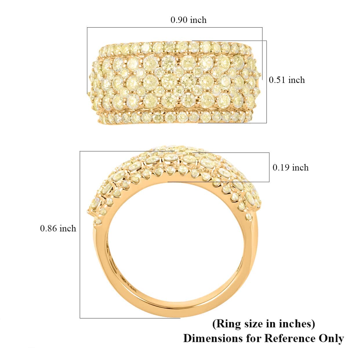 14K Yellow Gold Natural Yellow Diamond Ring (4.80 g) 1.75 ctw image number 5