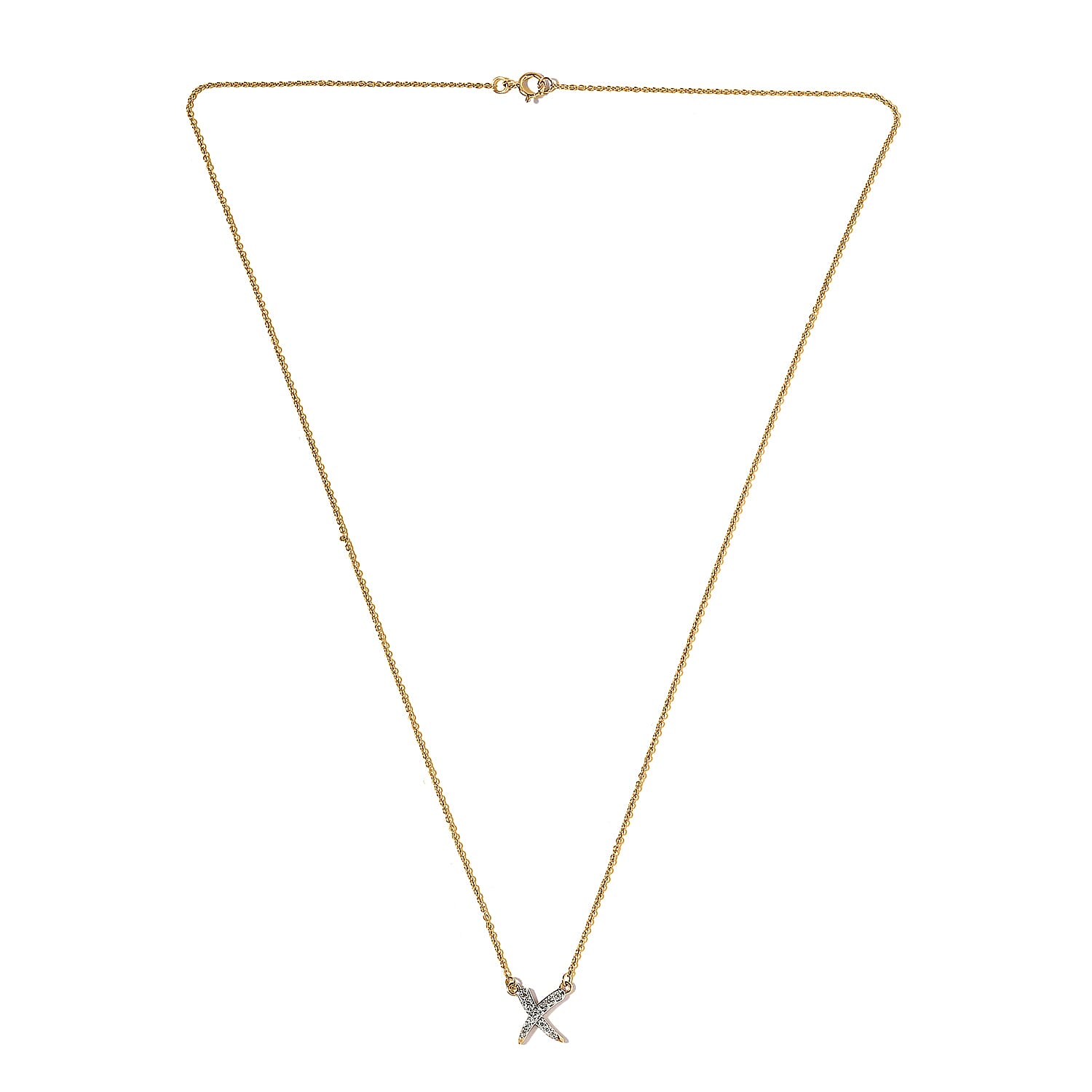 Luxoro 14K Yellow Gold Diamond G-H I2 Necklace 18 Inches 0.15 ctw