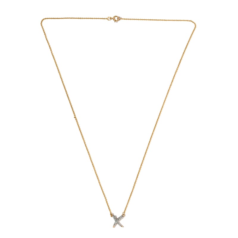 Luxoro 14K Yellow Gold Diamond G-H I2 Necklace 18 Inches 0.15 ctw