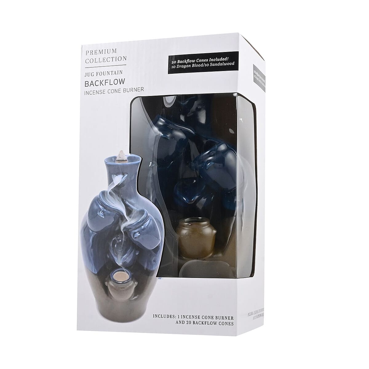 Black Ceramic Incense Burner Fountain image number 5