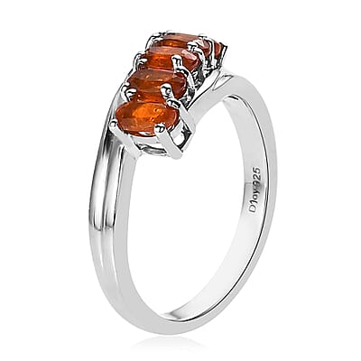 Tangerine Kyanite 5 Stone Ring in Platinum Over Sterling Silver (Size 10.0) 1.65 ctw