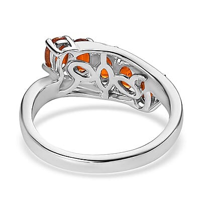 Tangerine Kyanite 5 Stone Ring in Platinum Over Sterling Silver (Size 10.0) 1.65 ctw