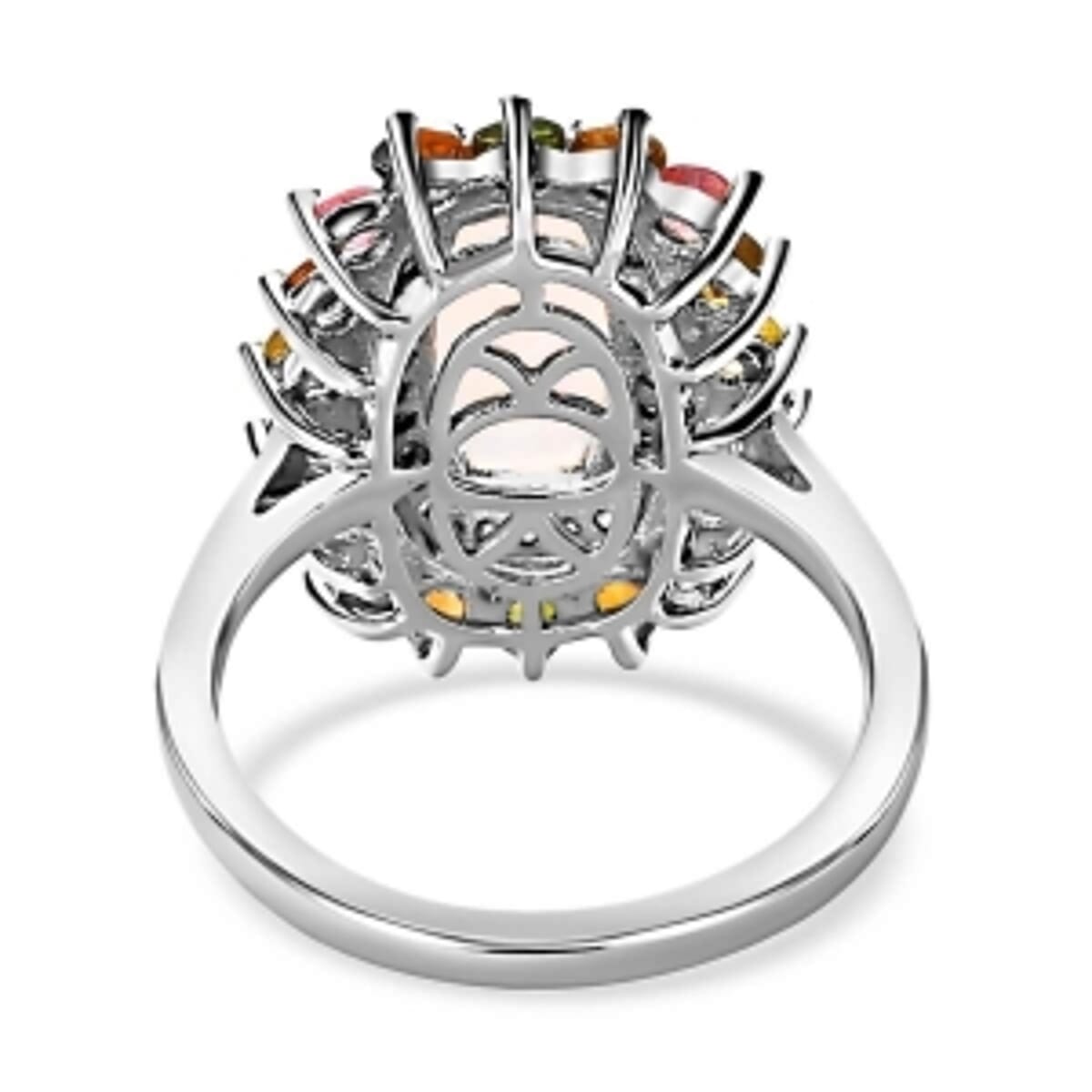 Ethiopian Welo Opal and Multi Gemstone 3.61 ctw Ring in Platinum Over Sterling Silver (Size 10) image number 5