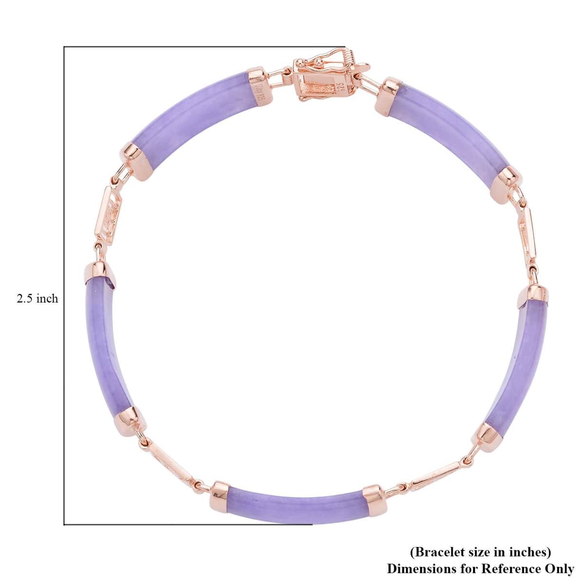 Purple Jade (D) Station Bracelet in 14K Rose Gold Over Sterling Silver (6.50 In) 61.50 ctw image number 3