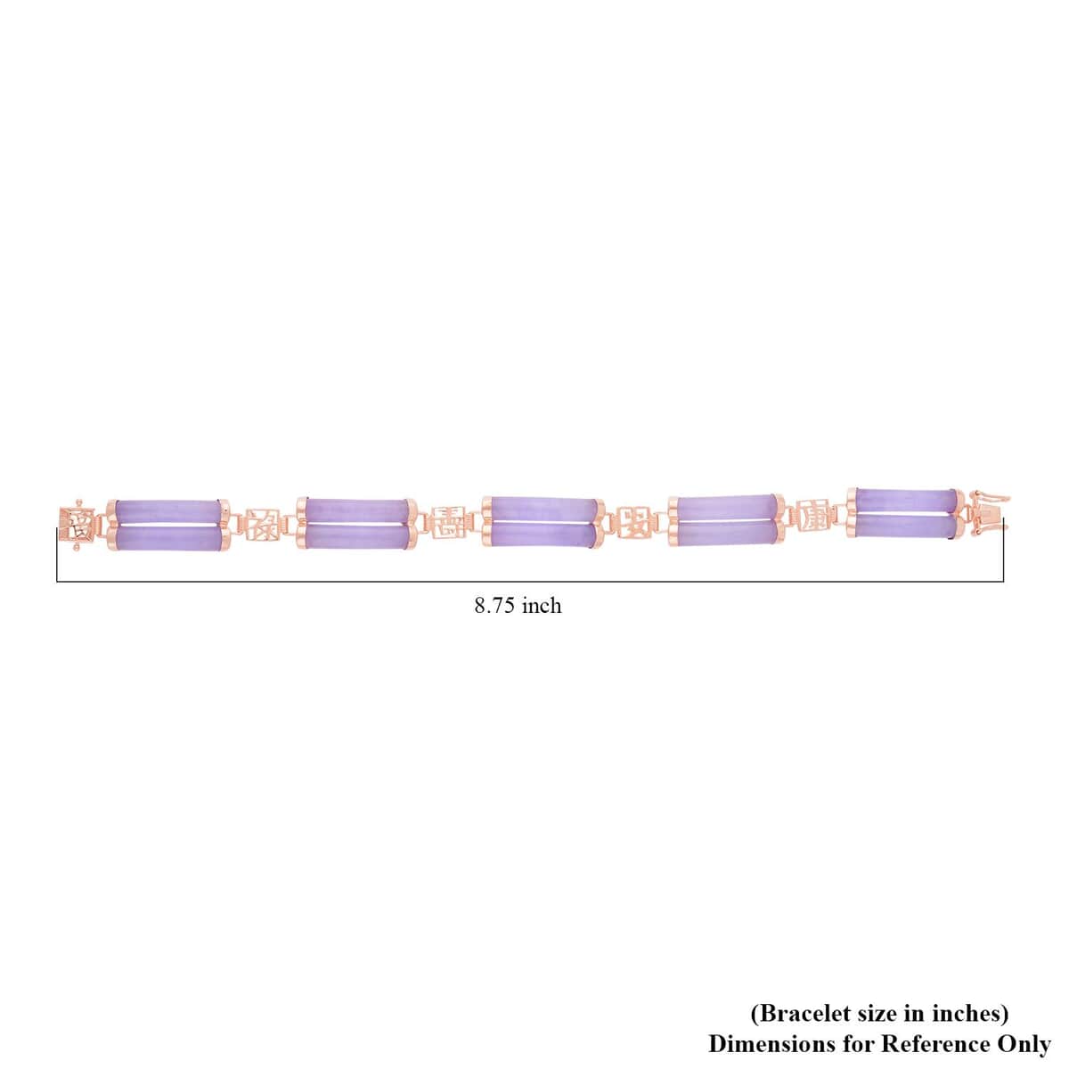 Purple Jade (D) Station Bracelet in 14K Rose Gold Over Sterling Silver (6.50 In) 61.50 ctw image number 4